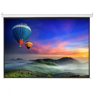 100" Motorized Projector Screen with Remote Control - Electric Drop Down Screen 4:3/16:9 Format, 1.3 Gain Matte White Surface for Home Theater & Office Projector