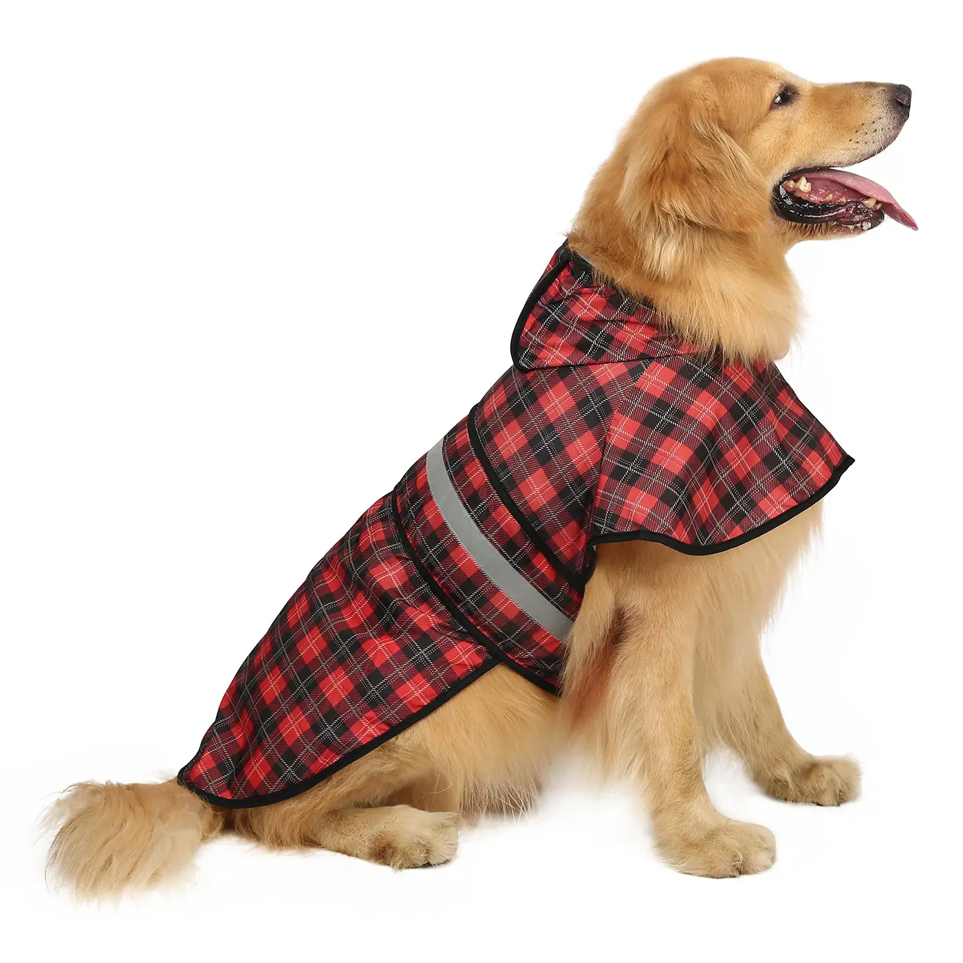 HDE Patterned Dog Raincoat with Hood - 100% Durable Reflective Polyester, Waterproof Coating, Fully Adjustable Strap, Universal Fit, Harness Opening, Dry Protection, Safety Outfits