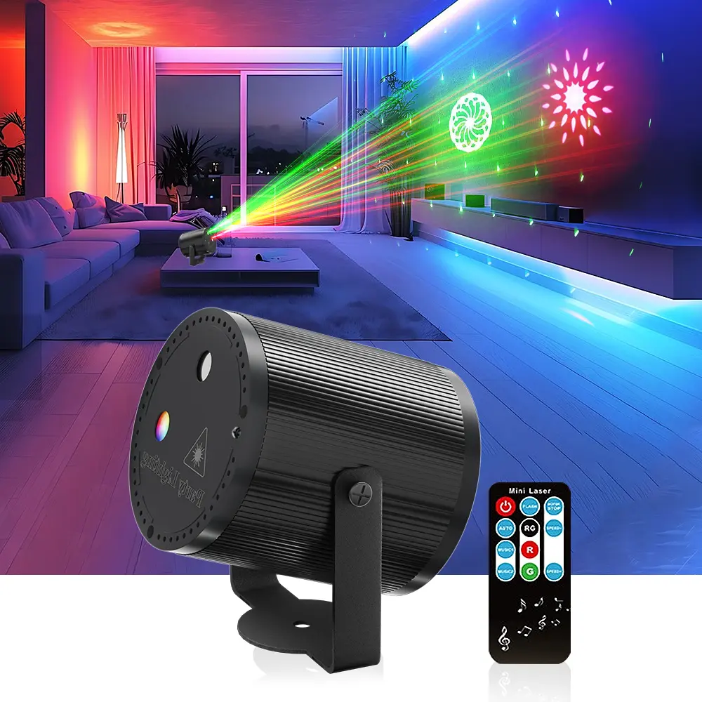 LED Laser Light Red & Green Cylindrical Design for KTV Bars Private Rooms Remote Control Gift for Home Audio Video Enthusiasts Christmas Halloween Atmosphere Ocean Projector Disco Ball party dj stage summerwins