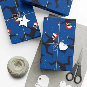 Funny Jujutsu Kaisen Wrapping Paper – JJK Inspired Anime Gift Wrap Featuring Gojo Satoru, Sukuna, Toji Fushiguro & Kento Nanami, Black & White Manga Style, Otaku Christmas & Birthday Gift for Him & Her