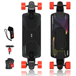 MEEPO Ampboard Electric Skateboard - Ultra-Lightweight 33.74" Drop-Through Deck, 14MPH Max, 9 Miles Range, for Beginners & Commuters Protective Gear & M6c Color Remote