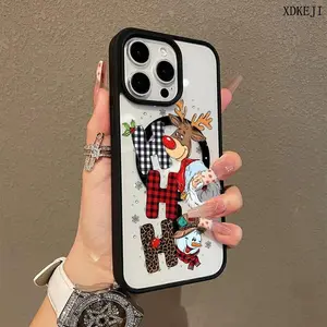 Christmas "HOHOHO", Reindeer, Santa Claus & Snowman Pattern Premium Magnetic Phone Cases for iPhone 17 Air 16 15 14 Pro Max 13 12 Plus Smartphone Shockproof Protection Cover For Samsung Galaxy S23 FE S24 S25 Plus Ultra Cellphone Protective magsafe case