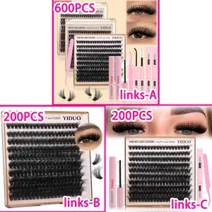 Volume Thick Lash Clusters,  10-18mm Mixed Length D Curvature Lash Clusters, Wispy Individual Eyelash Extensions Clusters, DIY Volume Lash for Beginners, DIY Volume Eyelashes, Cosmetic Eyelash