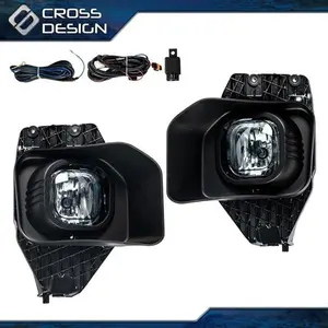 CROSSDESIGN Bumper Smoke Fog Lights+Switch Fit For 11-16 Ford F250/F350/F450/F550 Super Duty