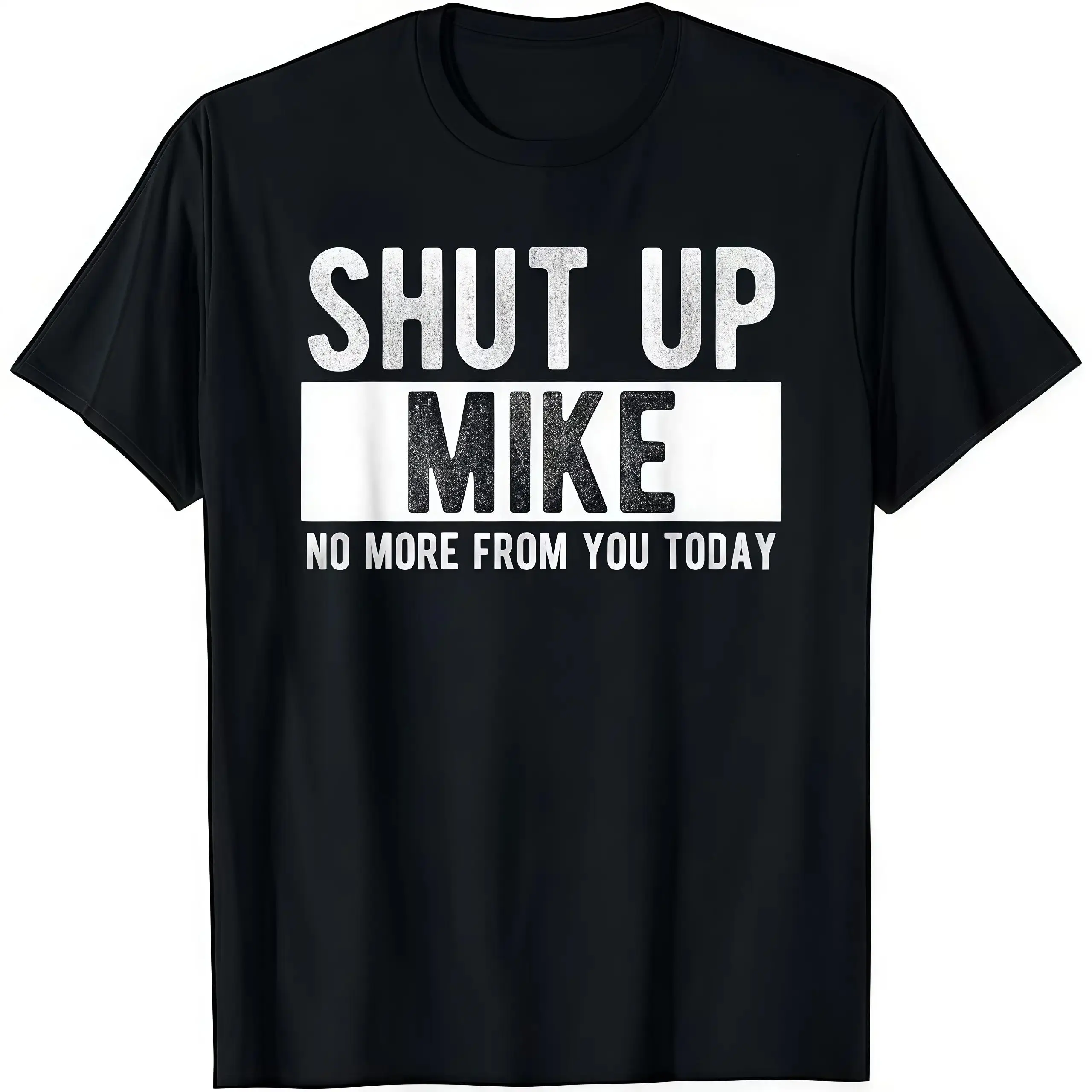 Women's 'Shut Up Mike' TikTok Trend Graphic T-Shirt, Casual Crew Neck Short Sleeve Top, Basic Breathable Stretch Cotton Fabric