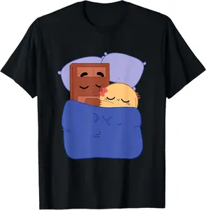 Sleepy Choco And Pancake Sweet Cute Romantic Couple Lover T-Shirt