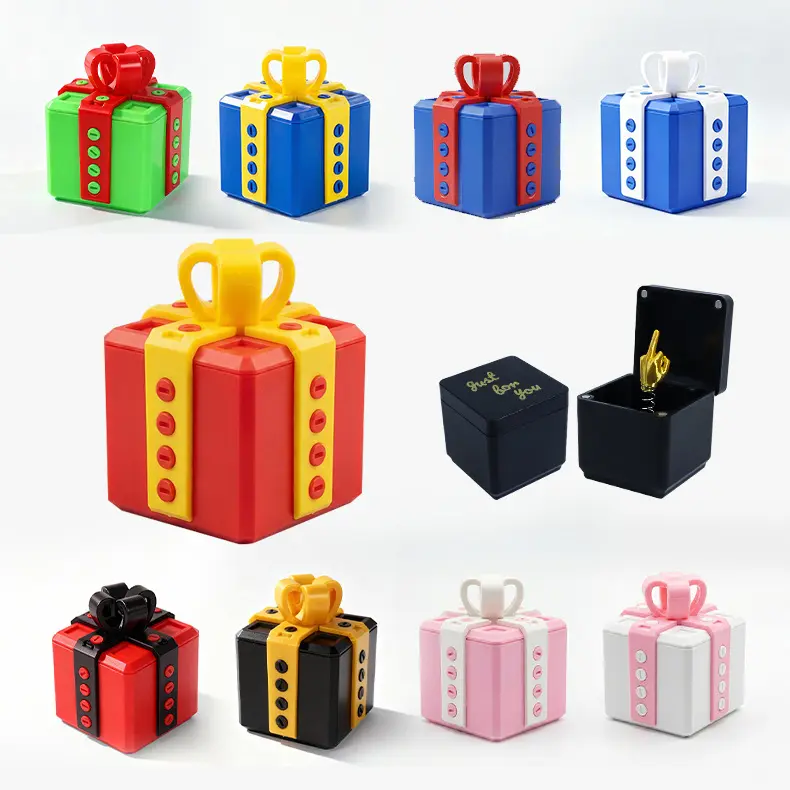Black and Yellow Middle Finger Surprise Box with Lid - Creative Prank Gift, Gag Gift, 12+ Years, White Elephant Pick, Office Desk Decoration, Festive Party Supply