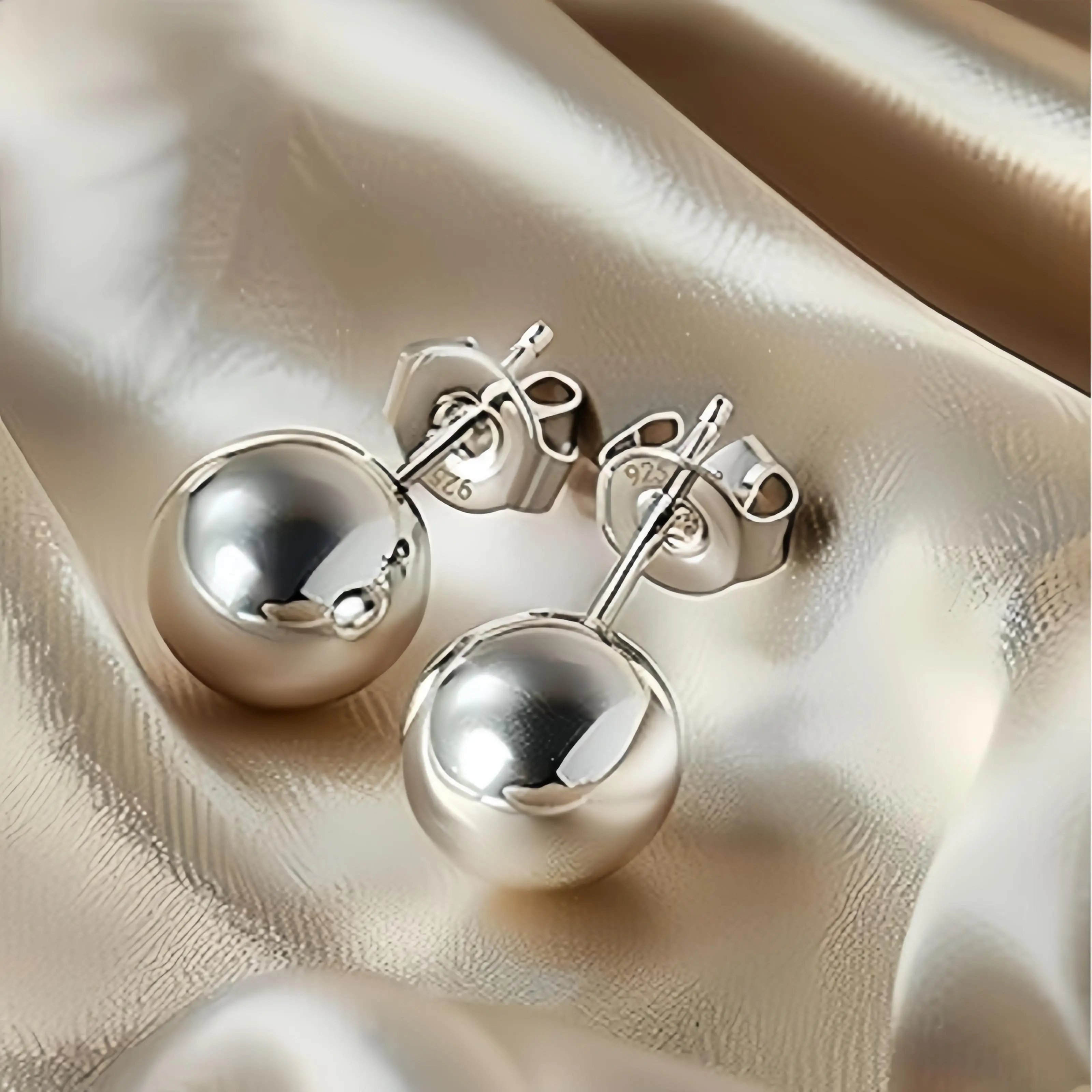 Female Women's S925 Pure Silver Earrings - 10mm Simple Design Daily Wear Ear Hole Accessories, Ideal Jewelry Gifts