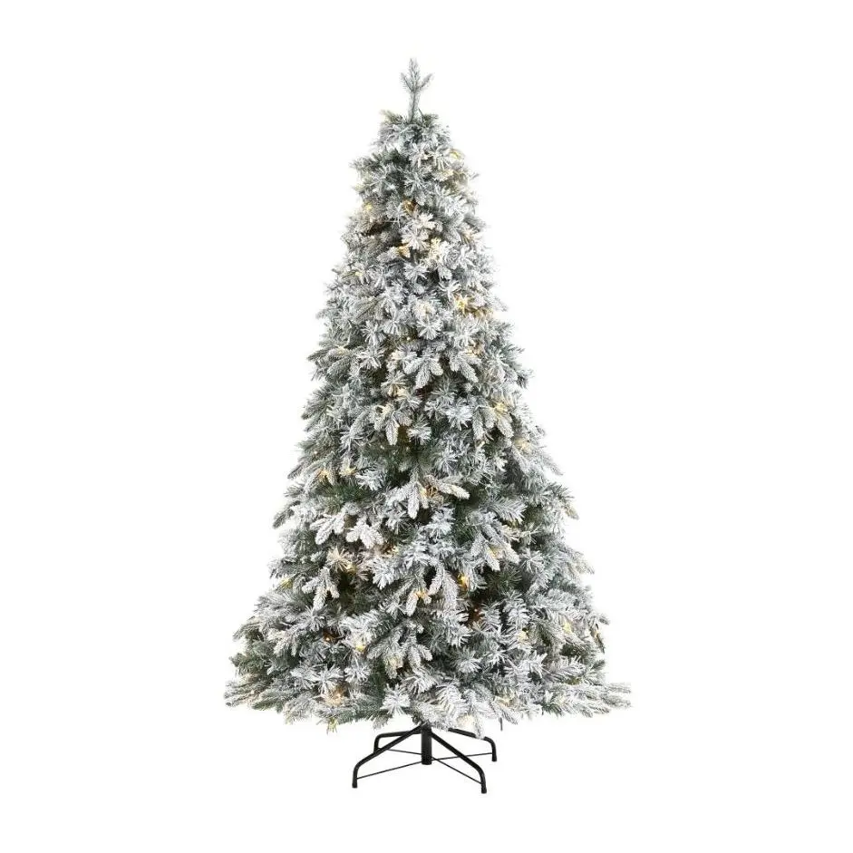 Nearly Natural 5-ft Flocked Lit Christmas Tree
