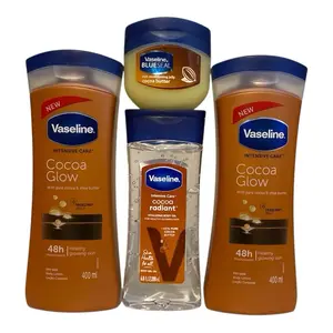 Vaseline Cocoa Radiant & Glow - Two Pack 400mL Cocoa Glow, 200mL Cocoa Radiant Body Gel Oil & 100mL Petroleum Jelly Comfort Moisturizer
