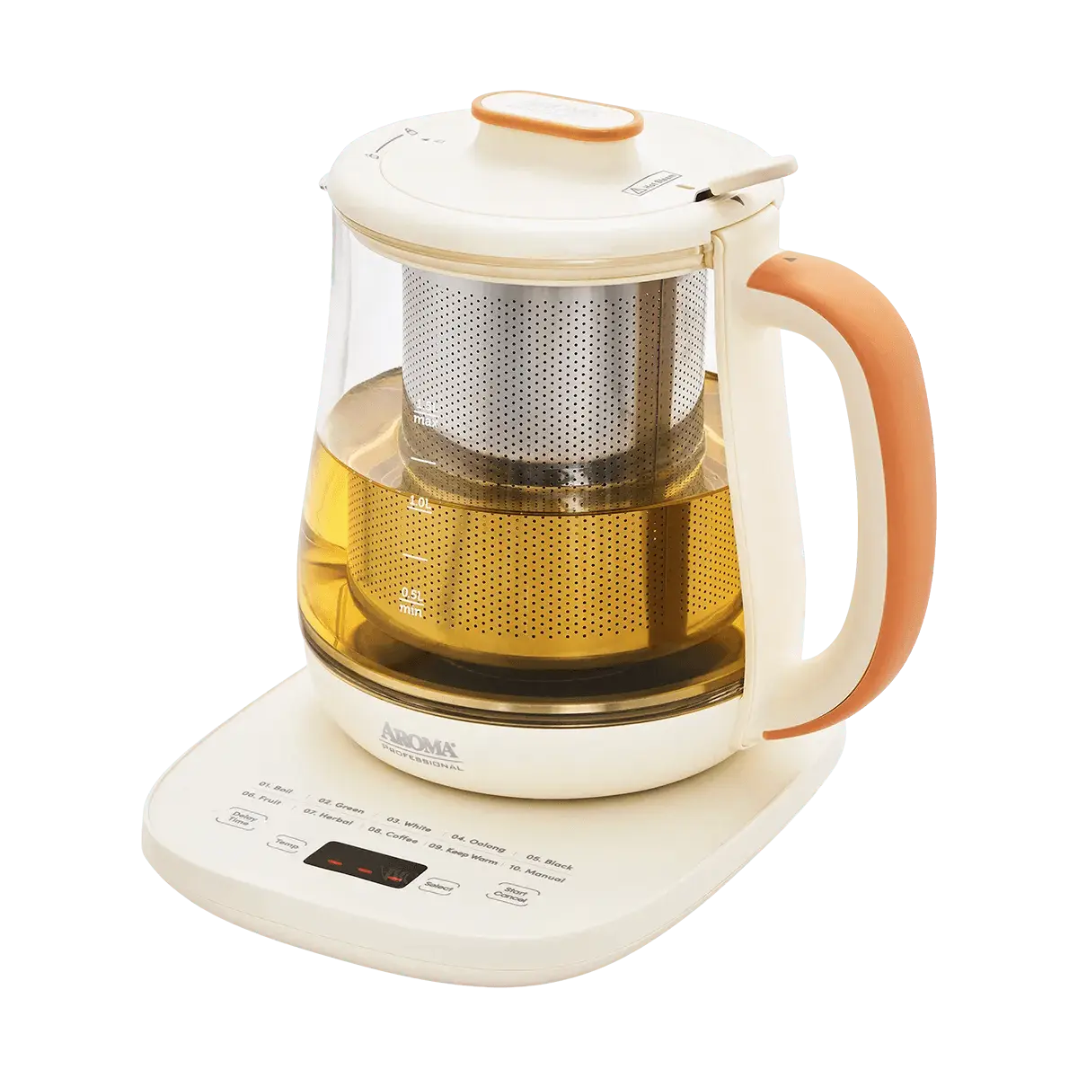 AROMA Electric Glass Kettle 1.5L, 6 Cups, Smart Temp Control, Multifunctional for Tea, Boiling Water, AWK-705