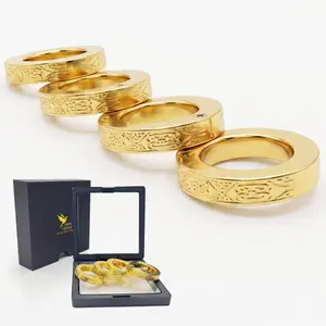 Modular Fidget Rings Set - Detachable Gold Knuckle Rings with Industrial Screws - Gothic Embossed Punk Jewelry for Streetwear & Stress Relief