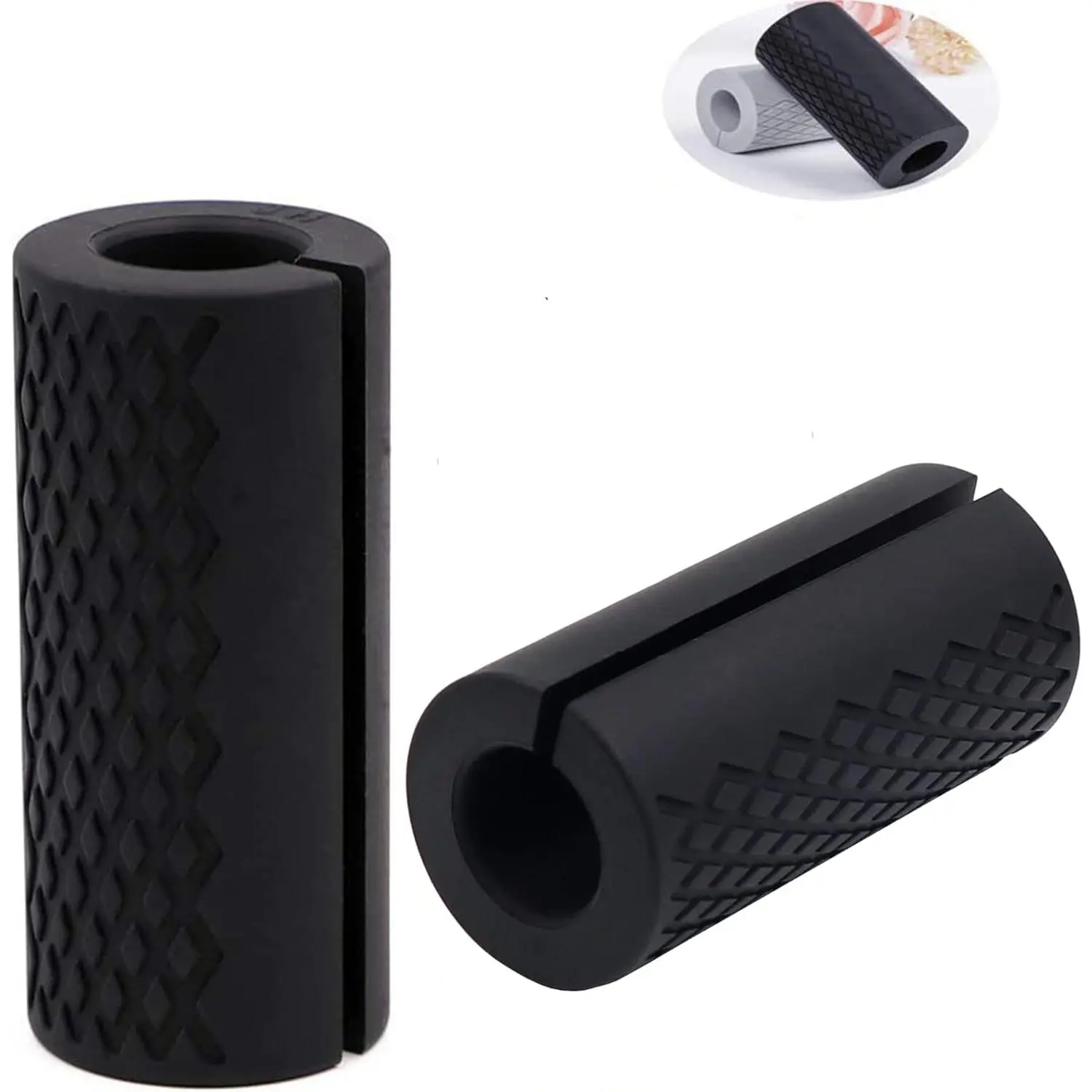 Weight Bar Grips,Barbell Grip for Dumbbells,Thick Dumbbell Handles Grips for Weight Lifting  Attachments and Fitness  (Black)