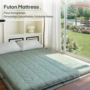 ZonLi Japanese Tatami Floor Mattress, Thick Foldable Floor Bed with 100% Cotton Washable Cover for Sleeping, Dorm, Camping, Kids & Adults (Twin/Full/Queen/King)