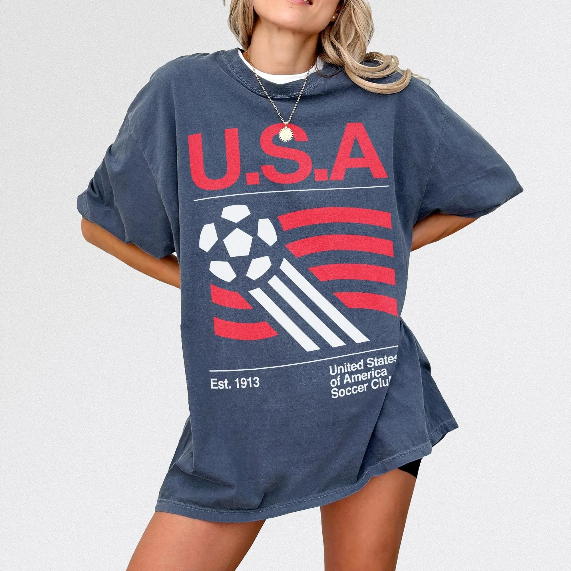 90s United States Soccer Shirt, Retro USA Team Graphic Tee
