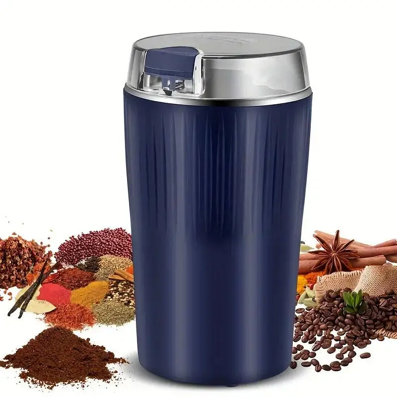 Electric Coffee Bean Grinding Machine, Stainless Steel Blades Quiet Spice Grinding Machine, Household Kitchen Appliances for Beans, Spices and More Nuts, ABS Material, Performance