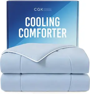 Cooling Comforter Queen Size - Cooling Blankets for Hot Sleepers - Summer Comforter with Dual-Sided Cool Tech - Soft, Breathable Cold Blanket for Sleeping