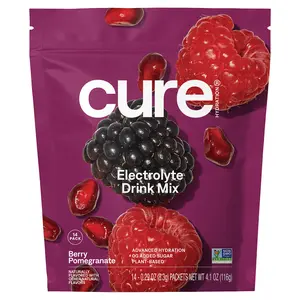 Cure Hydration Hydrating Electrolyte Mix, Berry Pomegranate, 14 Packets, 0.29 oz (8.3 g) Each