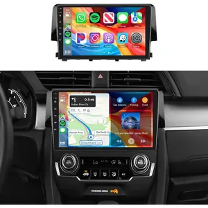 RIMOODY Car Media Player for Honda Civic 2016-2020, 2G+64G Android 15 Car Stereo with 9 in IPS Carplay Touchscreen, Built-in DSP EQ, 5.0 Bluetooth, Wireless Android Auto, IP69k Backup Camera, 26 UIs, GPS Chip, FM/RDS fathersdaygift
