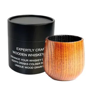 Wooden Whiskey Glass Gifts For Men - Charred Wood Bourbon Whiskey Glasses, Perfect  Who Have Everything, Gift for Dad or Boyfriend on Father's Day, Birthday, Christmas, Thanksgiving (1 Pack)