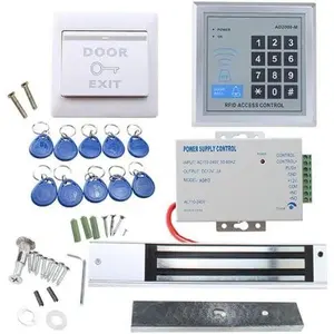RFID Door Access Control System Kit,   System with 280kg 620LB Electric  Lock 110-240V AC to 12v DC 3A 36w Power  Proximity Door Entry keypad 10 Key Fobs EXIT Button