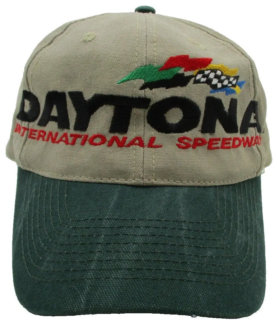 Daytona International Speedway Hat Cap Strap Back One Size Beige Nascar Headshot