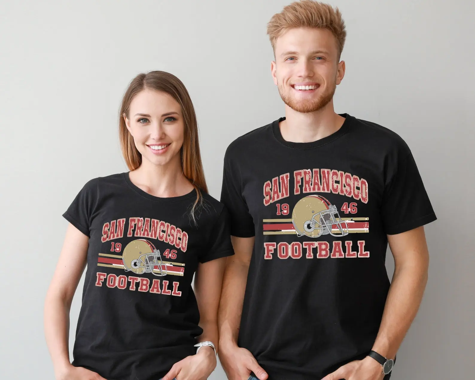 Distressed San Francisco Football Shirt SF Football Crewneck Retro Niners Shirt Gift for 49ers Football Fan San Fran 49 Gift Game Day Cotton Menswear