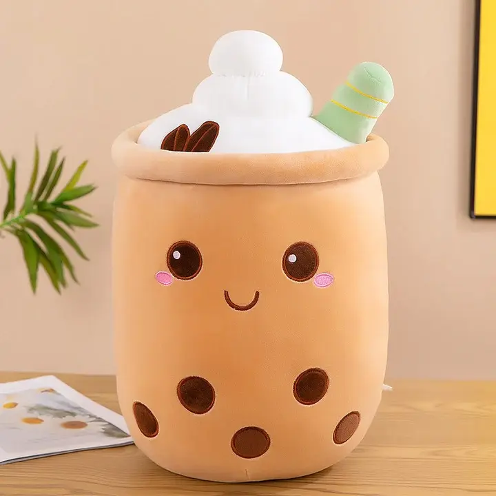 Boba Tea Plush Toy – Cute Bubble Tea Stuffed Plushie in 25cm or 35cm Size for Kids, Gifts, Bedtime Cuddles & Aesthetic Room Decor