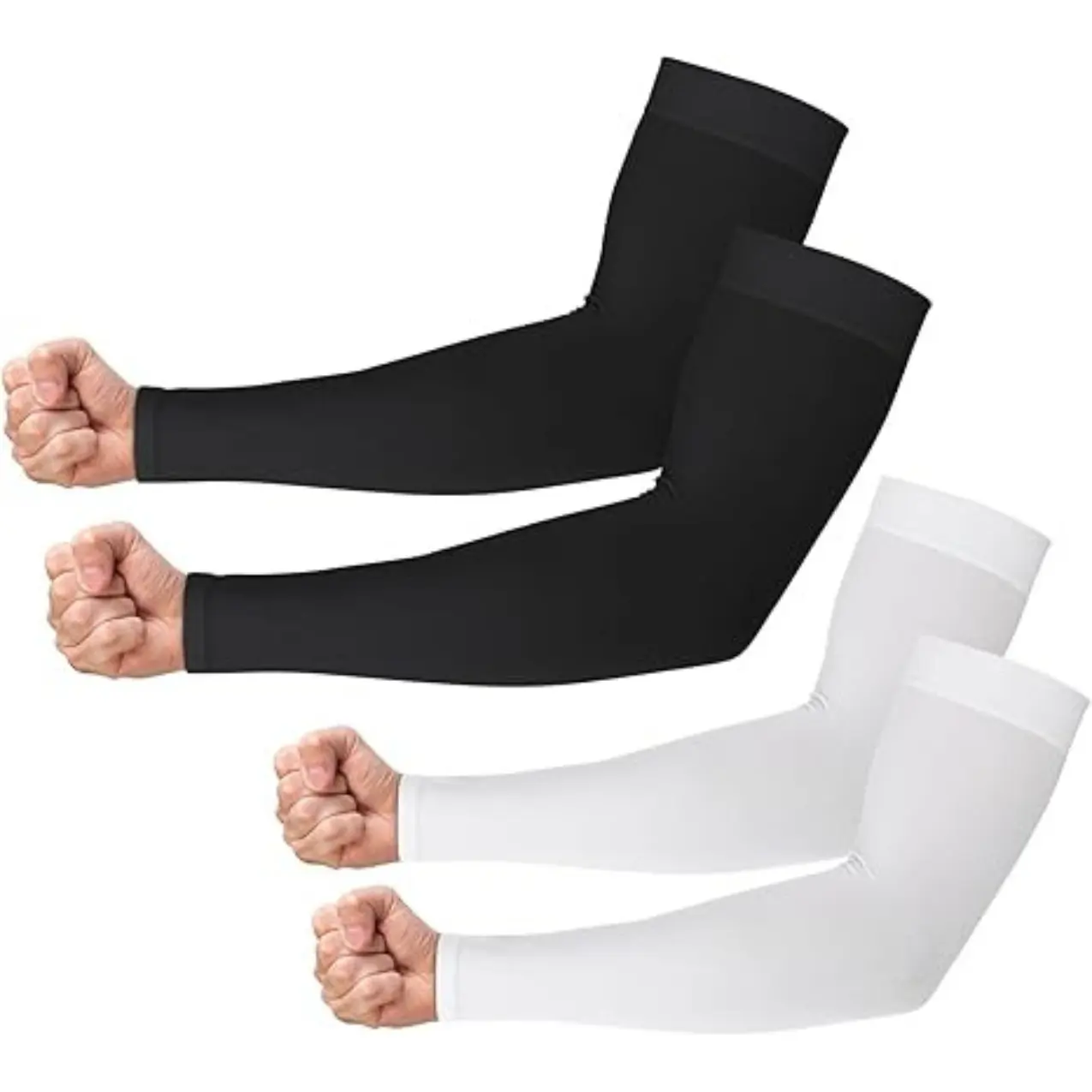 2 Pairs UV Protection Compression Sleeve Arm Compression Sleeve Women Volley ball Arm Sleeves for Gardening Outdoors Sports