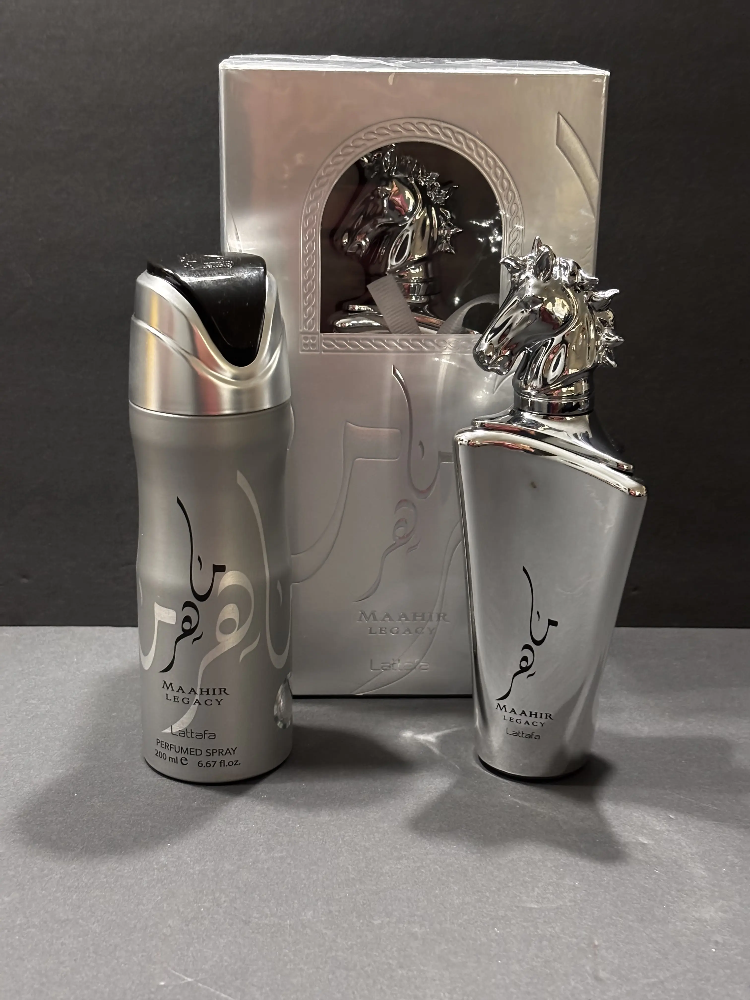 Lattafa Maahir Silver EUA Perfume 100ml & 200ml Spray Multi-Pack Fragrance Gift Set