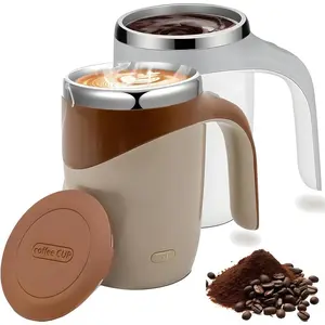 Electric coffee mixing cup, stainless steel automatic coffee mixing cup, automatic magnetic stirring coffee cup, high-speed electric mixing coffee cup, suitable for various beverages.