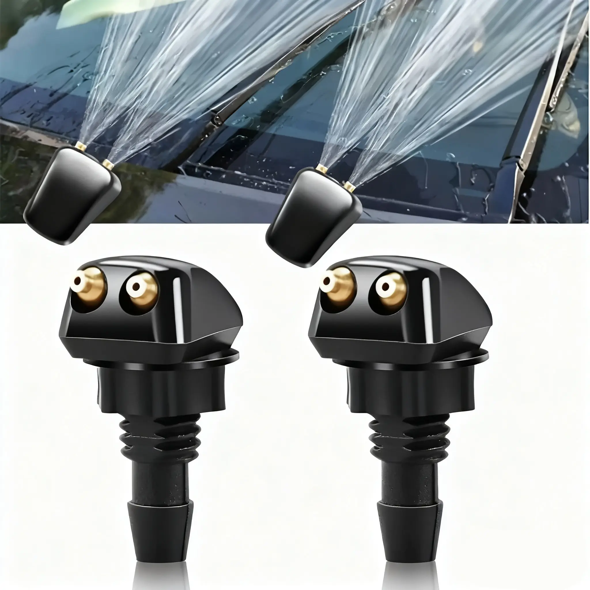 Universal Car Windshield Washer Nozzle, Adjustable High Pressure Spray Head Set (1m Hose), Rain Wiper Sprayer, Combo Kit for Enhanced Cleaning Performance, Car Wash Jet, Car Wash Accessory