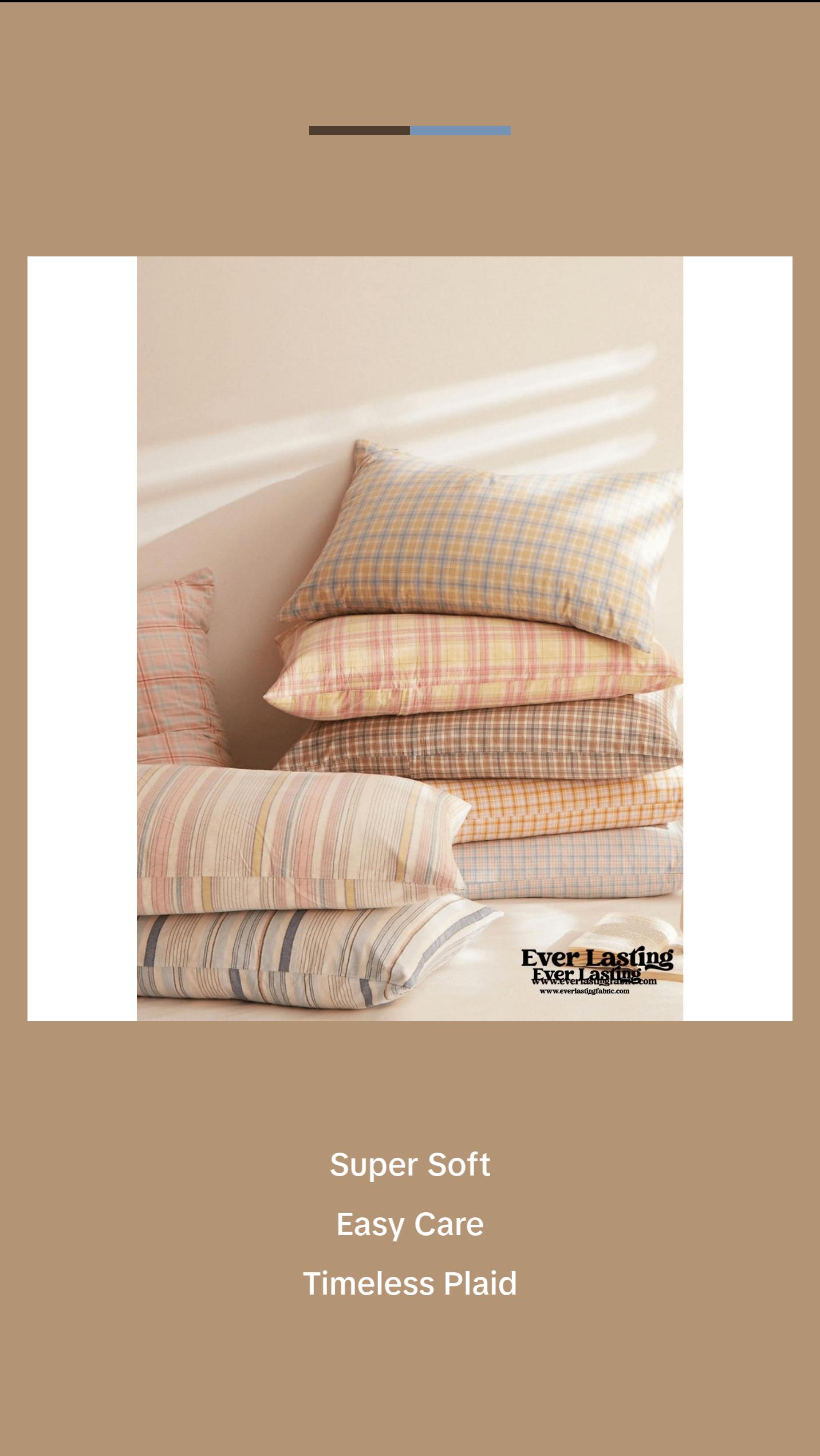 Fresh Plaid Washed Cotton Pillowcases