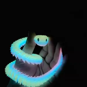 3D Printed Snake Jointed Rainbow Glow-In-The-Dark Hand Model, Activity Animal Figure, Birthday Gift, Decor Figurine, No Power Needed