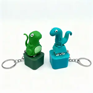 Lizard Keychain Realistic Sounds LED Lights Rechargeable , Adults Fun Lizard Fidget Keyboard Clicker with Colorful Lights, Portable Stress Reliever Keycaps for ADHD and Autism