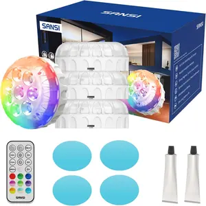 LED Submersible Lights Pro 4 Packs with Remote, 20 RGB Color Changing Pool Lights for Above Ground Pools, with Magnets & Suction Cups, Battery Operated for Indoor Outdoor Vase Pond Hot Tub