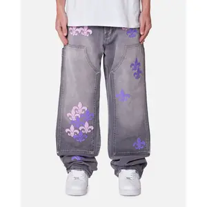MNML Ultra Baggy Fleur Carpenter Pants Grey