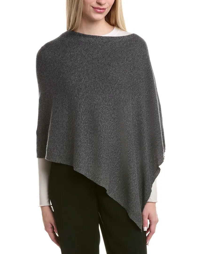 sofiacashmere Jersey Solid Wool & Cashmere-Blend Poncho