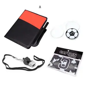 Football Referee Set, Soccer Referee Kit, Sports Football Training Referee Accessories Armband for Adult Teenager, Whistle, Durable Pvc Material