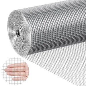VEVOR Galvanized Steel Wire Mesh Roll, 23-Gauge 1/4in x 36in x 100ft Welded Joints Hot-Dipped Hardware Cloth, for Chicken Wire Fencing, Rabbit Cages