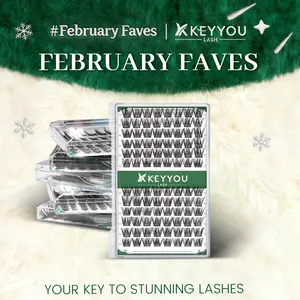 KEYYOU DIY Lash Cluster 96pcs Single Length 10mm 12mm 14mm 16mm Waterproof Long-Lasting Eyelashes Extensions D Curl Easy to Use for Beginners TikTok Shop FebruaryFaves