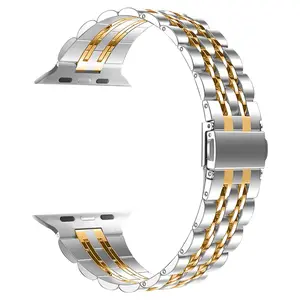 Stainless Steel Watch Band, Fashion Watch Band Compatible with iWatch 38mm 40mm 41mm 42mm 44mm 45mm 49mm, Watch Band for iWatch 9/8/7/6/5/4/3/2/1/SE/SE2 Series