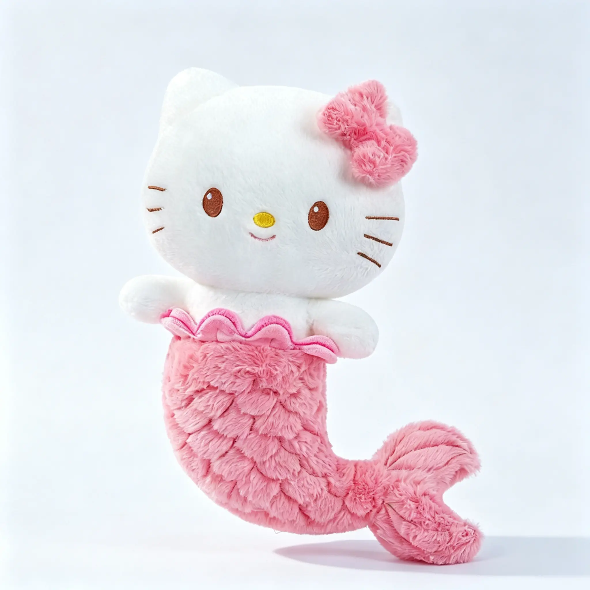 Sanrio Hello Kitty 19.7in Large Mermaid Look Stuffed Toy - Fluffy Fur, Shimmer Tail, for Bedroom Decor, Gift Ideas