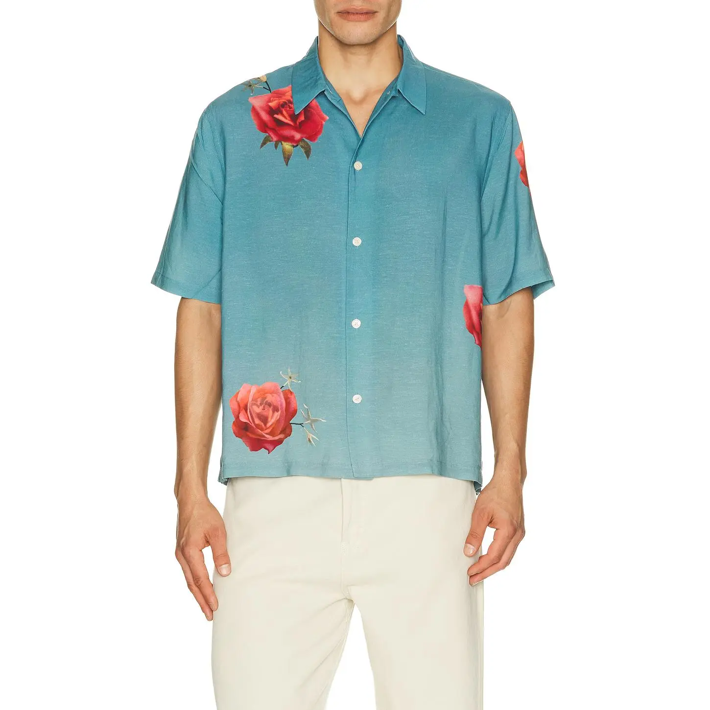 ALLSAINTS Fleur Fazed Shirt in Anker Blue