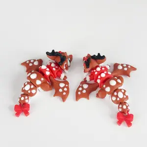 Cute Christmas Dragon & Egg Model, Plastic Desktop Decoration Sculpture, Holiday Gift, 3D Printed Adorable Ornament