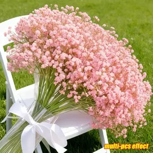 10 Bunches of Artificial Baby's Breath Flowers, Pink Bouquet, Decorative Flowers, Lifelike Artificial Flower. Suitable for Wedding, Birthday Decorations, Indoor/Outdoor Styles, Arch & Floral Arrangements