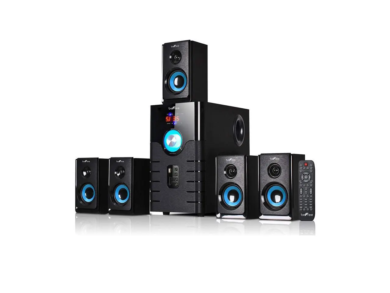 beFree Sound BFS-500 5.1 Channel Surround Sound Bluetooth Speaker System - Blue beFree Sound BFS-500 5.1 Channel Surround Sound Bluetooth Speaker System - Blue