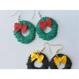 Custom Christmas Wreath Earrings!