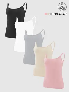 Women's Vintage Tank Top Set, Versatile Design, Multi-Functional Fashion, Ideal for Daily Wear, Perfect Gift Choice, 6 Pieces