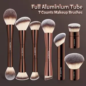 Maange Multi-use Makeup Brush Set, 7 Counts/set Ergonomic Design Soft Cosmetic Brushes for Blush Contour Highlighter Concealer, Professional Facial Detailing Makeup Tools for Women & Girls, Makeup, Makeup Brushes Set, Multitask, Makeup Tips, Glam Beauty